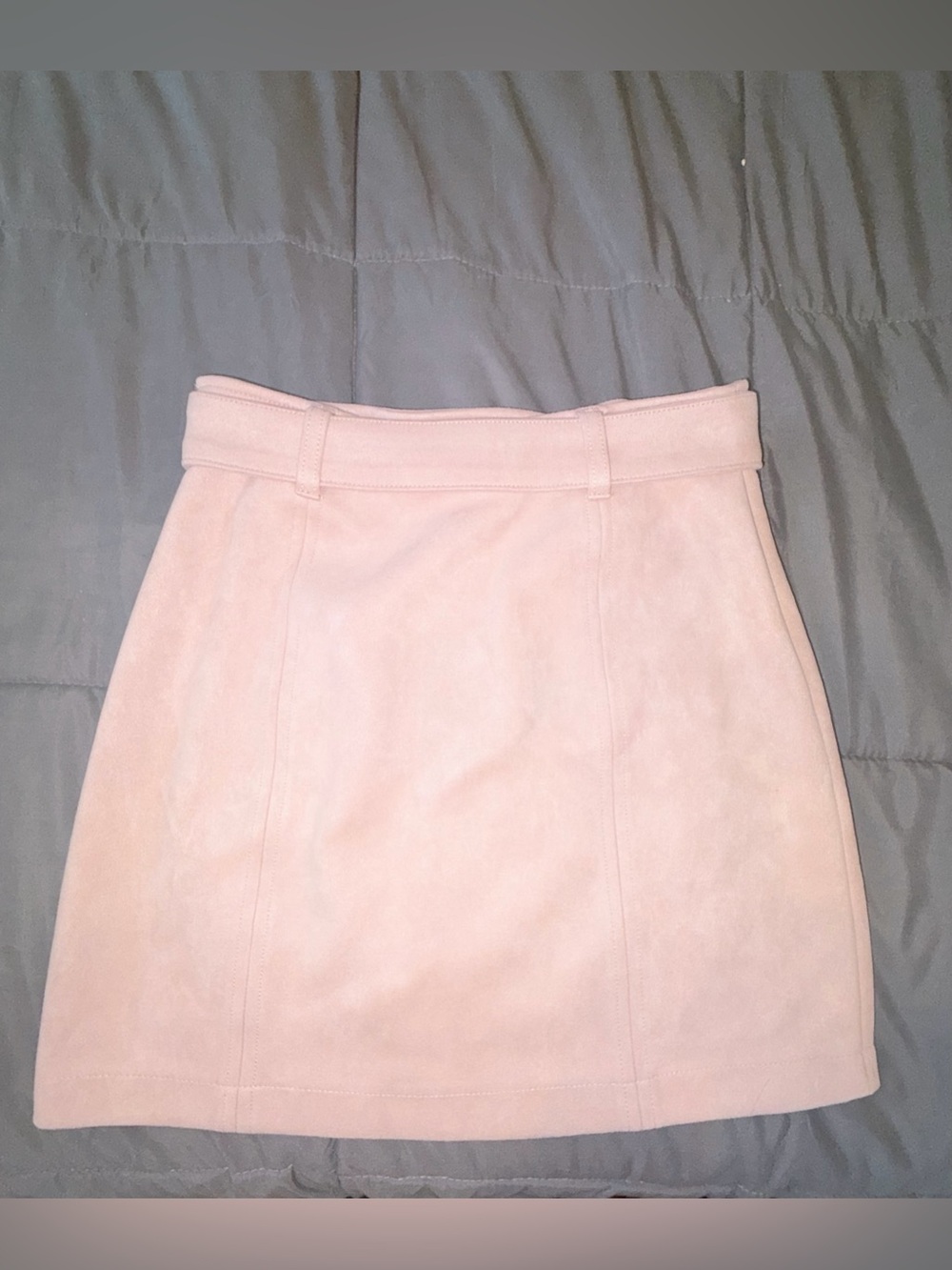 Fashion Nova Blush Pink Faux Suede High Waisted Mini Skirt Size S - Picture 2 of 6